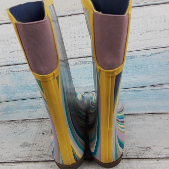 Women's Rubber Multicolor Sporto Rain Boots Size 7 - Picture 6 of 8